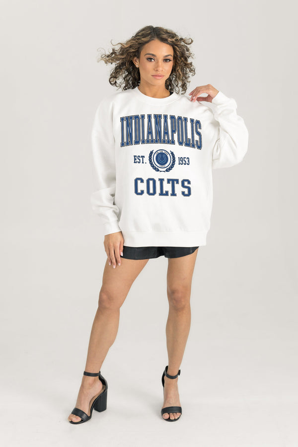 Gameday Couture INDIANAPOLIS COLTS Timeless Triumph Fleece Crewneck Pullover