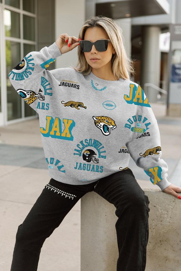 Gameday Couture JACKSONVILLE JAGUARS ALWAYS ON REPEAT PREMIUM FLEECE CREW SWEATSHIRT
