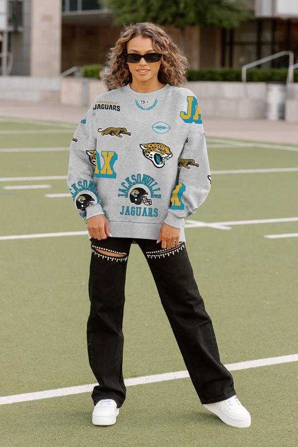Gameday Couture JACKSONVILLE JAGUARS ALWAYS ON REPEAT PREMIUM FLEECE CREW SWEATSHIRT