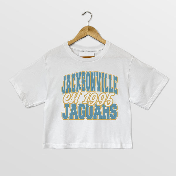 gameday couture JACKSONVILLE JAGUARS DEEP ROOTS BOXY FIT CROPPED TEE