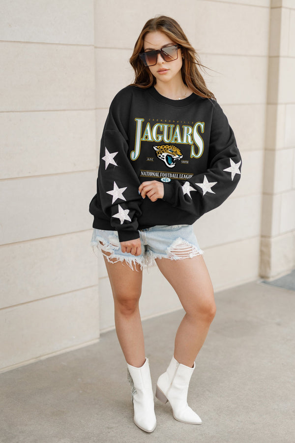 Gameday Couture JACKSONVILLE JAGUARS Gameday Glimmer Embellished Star-Sleeve Pullover