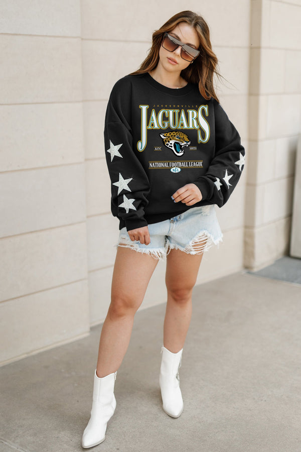Gameday Couture JACKSONVILLE JAGUARS Gameday Glimmer Embellished Star-Sleeve Pullover