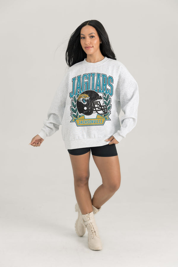 gameday couture JACKSONVILLE JAGUARS Heritage Fleece Crewneck Pullover