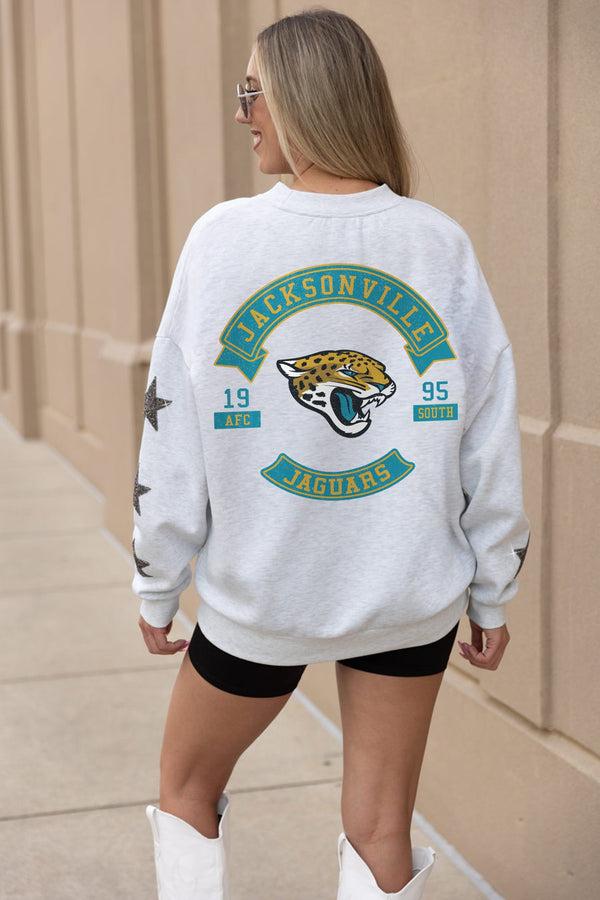 Gameday Couture JACKSONVILLE JAGUARS Ready For It Star-Sleeve Crewneck Pullover