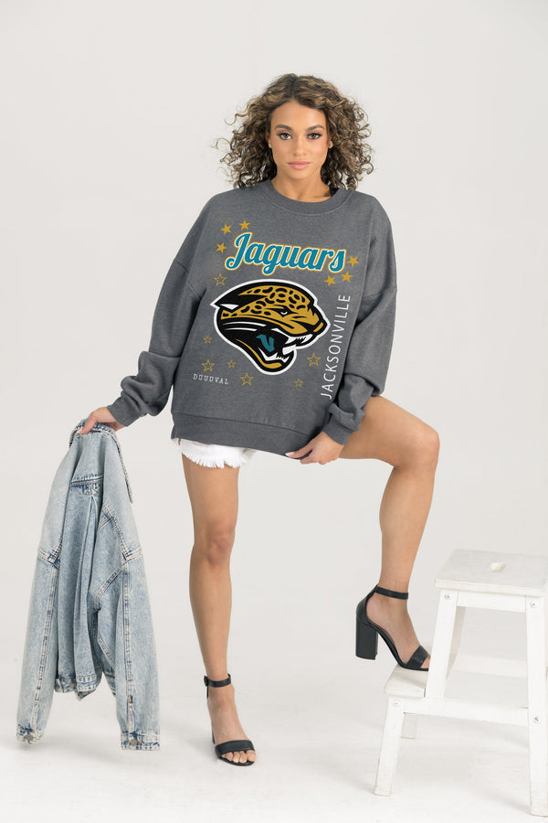 Gameday Couture JACKSONVILLE JAGUARS Ready To Rumble Fleece Crewneck Pullover