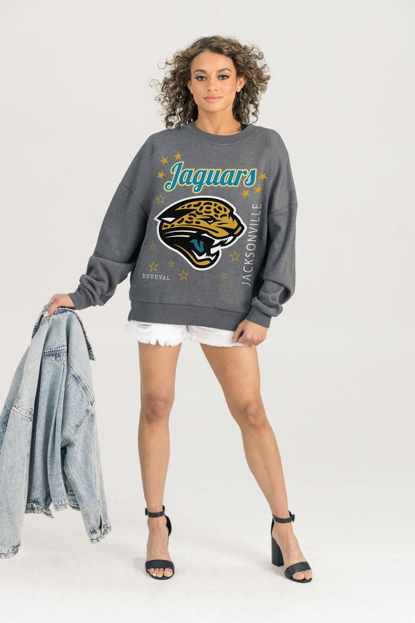 Gameday Couture JACKSONVILLE JAGUARS Ready To Rumble Fleece Crewneck Pullover