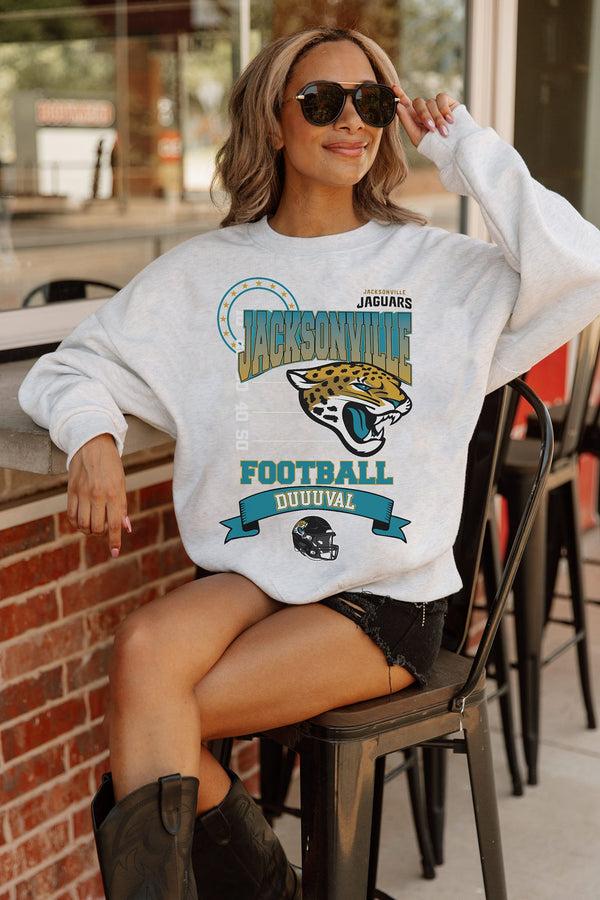 Gameday Couture JACKSONVILLE JAGUARS Run The Show Fleece Crewneck Pullover