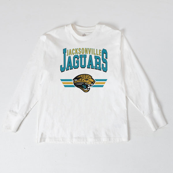 gameday couture JACKSONVILLE JAGUARS SWIFT STRIKE ESSENTIAL RELAXED FIT LONG SLEEVE TEE