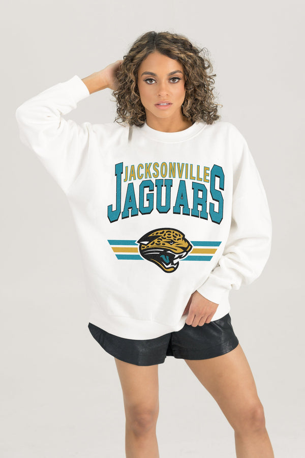 Gameday Couture JACKSONVILLE JAGUARS SWIFT STRIKE PREMIUM FLEECE CREWNECK PULLOVER