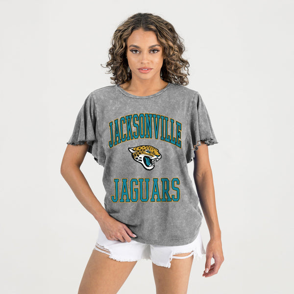 Gameday Couture JACKSONVILLE JAGUARS VICTORY MODE FLUTTER SLEEVE TEE IN GREY