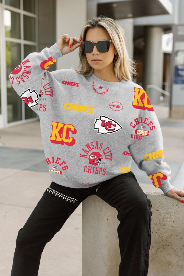 Gameday Couture KANSAS CITY CHIEFS ALWAYS ON REPEAT PREMIUM FLEECE CREW SWEATSHIRT