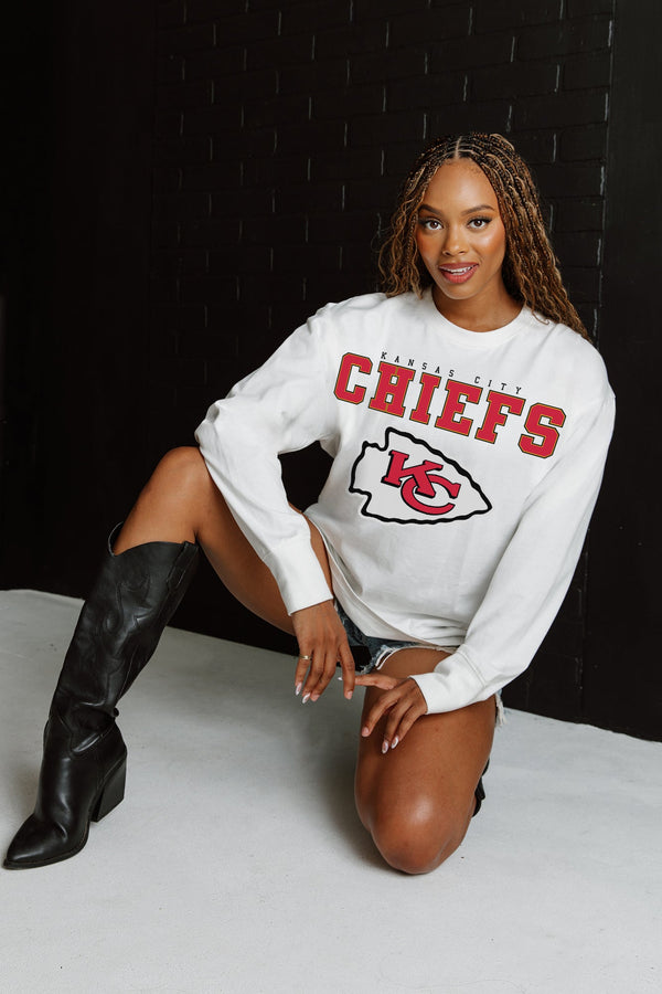 Gameday Couture KANSAS CITY CHIEFS Big Goals Oversized Long-Sleeve Tee