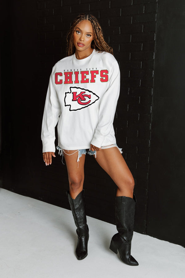 Gameday Couture KANSAS CITY CHIEFS Big Goals Oversized Long-Sleeve Tee