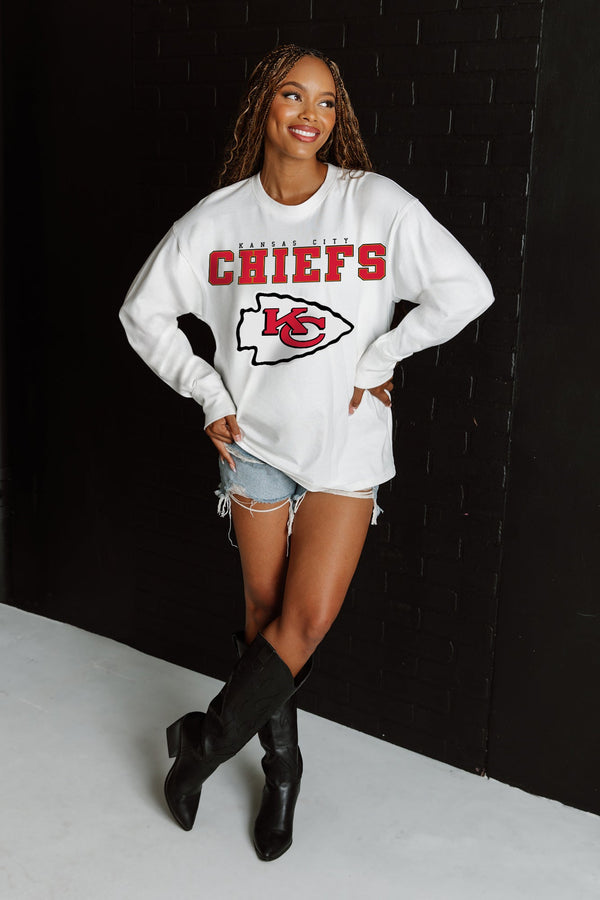 gameday couture KANSAS CITY CHIEFS Big Goals Oversized Long-Sleeve Tee