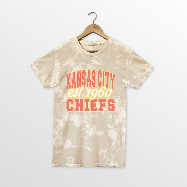 gameday couture KANSAS CITY CHIEFS DEEP ROOTS BLEACH WASH TEE