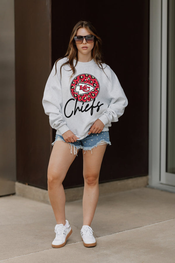 Gameday Couture KANSAS CITY CHIEFS Going Wild Fleece Drop-Shoulder Pullover