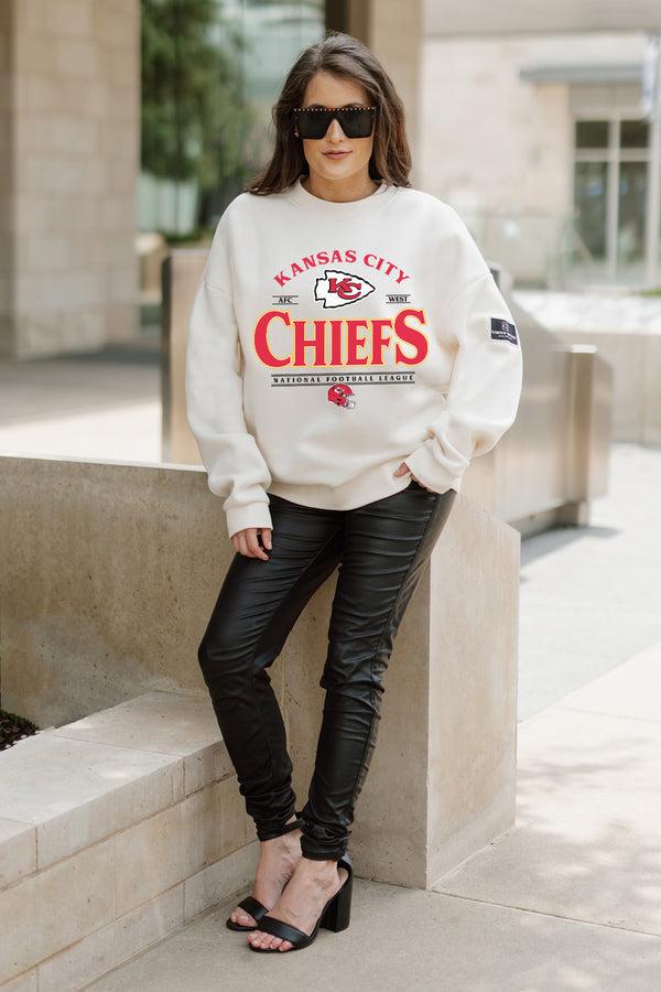 Gameday Couture KANSAS CITY CHIEFS Living The Dream Drop-Shoulder Crewneck
