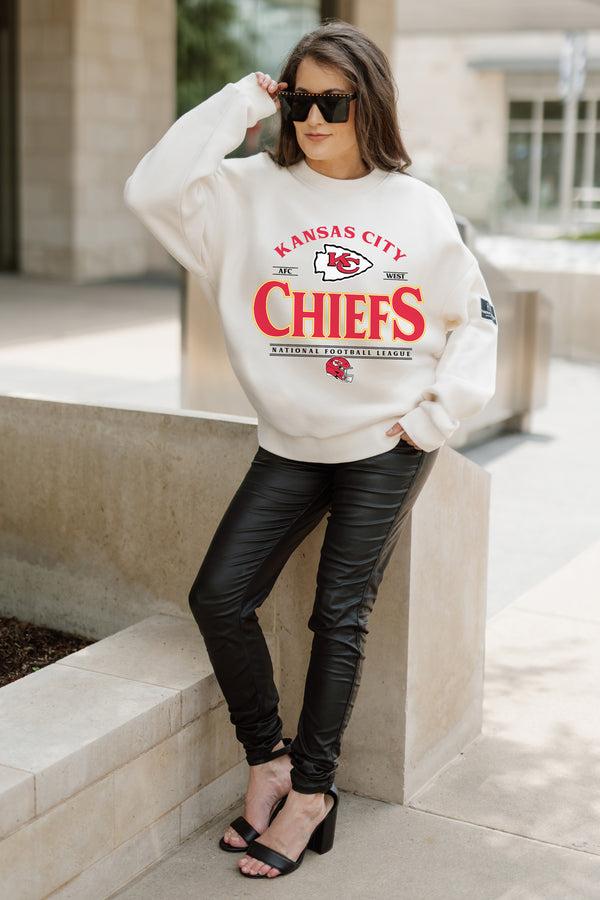 Gameday Couture KANSAS CITY CHIEFS Living The Dream Drop-Shoulder Crewneck