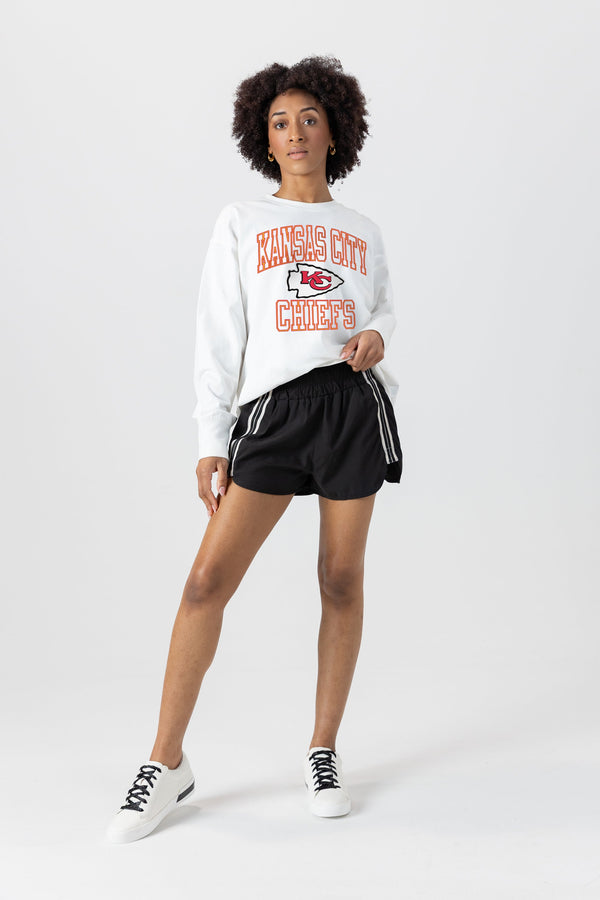 gameday couture KANSAS CITY CHIEFS Mind Games Oversized Long-Sleeve Tee
