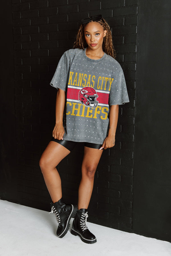 Gameday Couture KANSAS CITY CHIEFS On The Ball Mini Rhinestone Tee