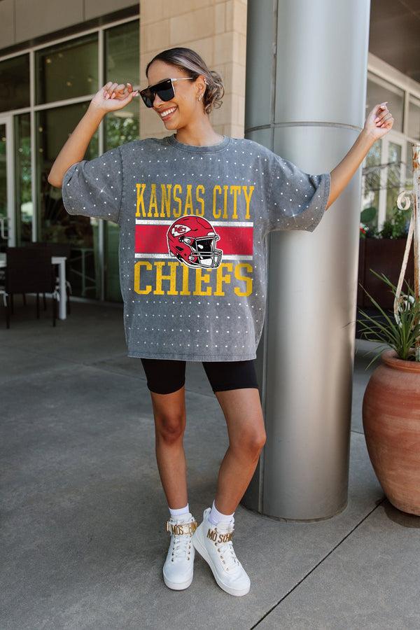 Gameday Couture KANSAS CITY CHIEFS On The Ball Mini Rhinestone Tee