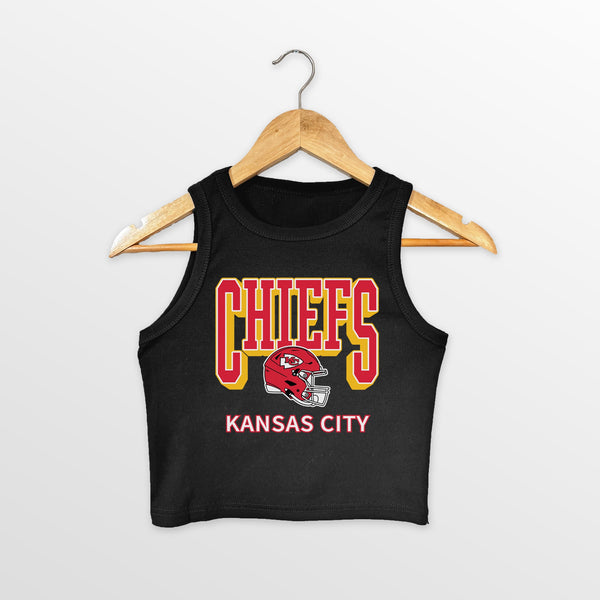 gameday couture KANSAS CITY CHIEFS PURE VICTORY ESSENTIAL RIBBED CROP TANK