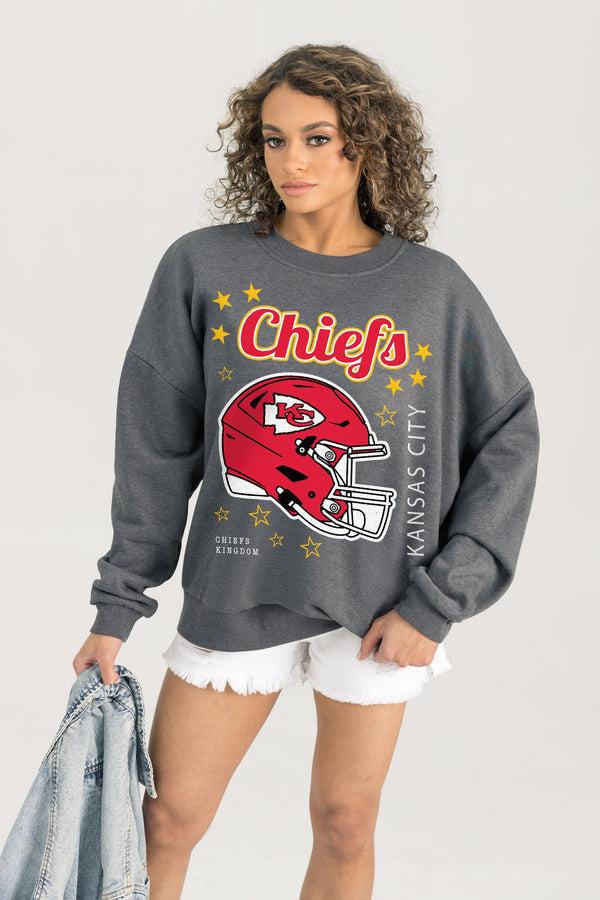gameday couture KANSAS CITY CHIEFS Ready To Rumble Fleece Crewneck Pullover