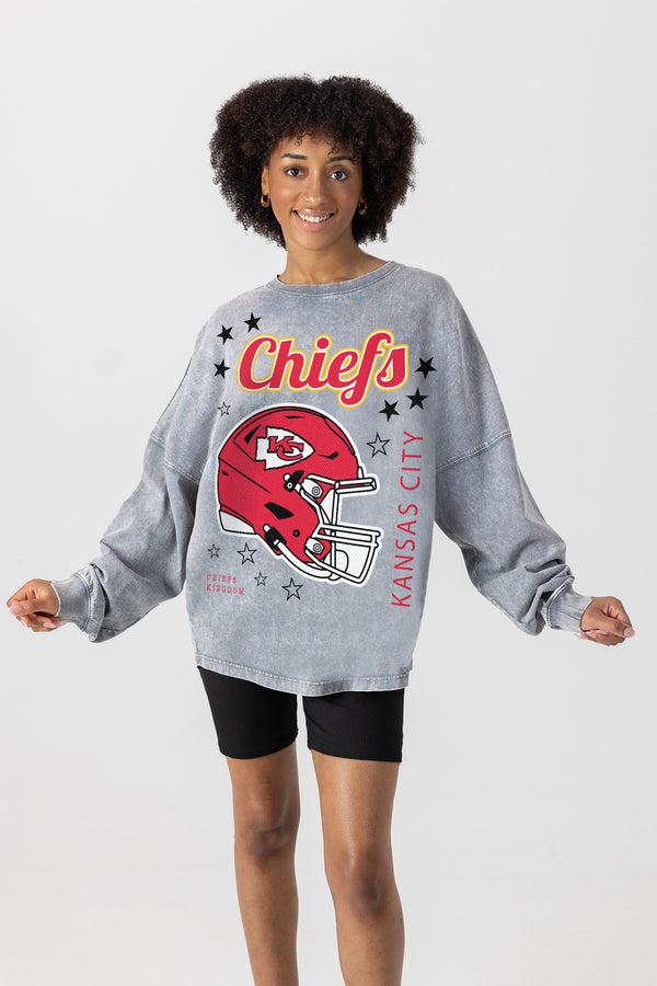 gameday couture KANSAS CITY CHIEFS Starbound Oversized Long-Sleeve Tee