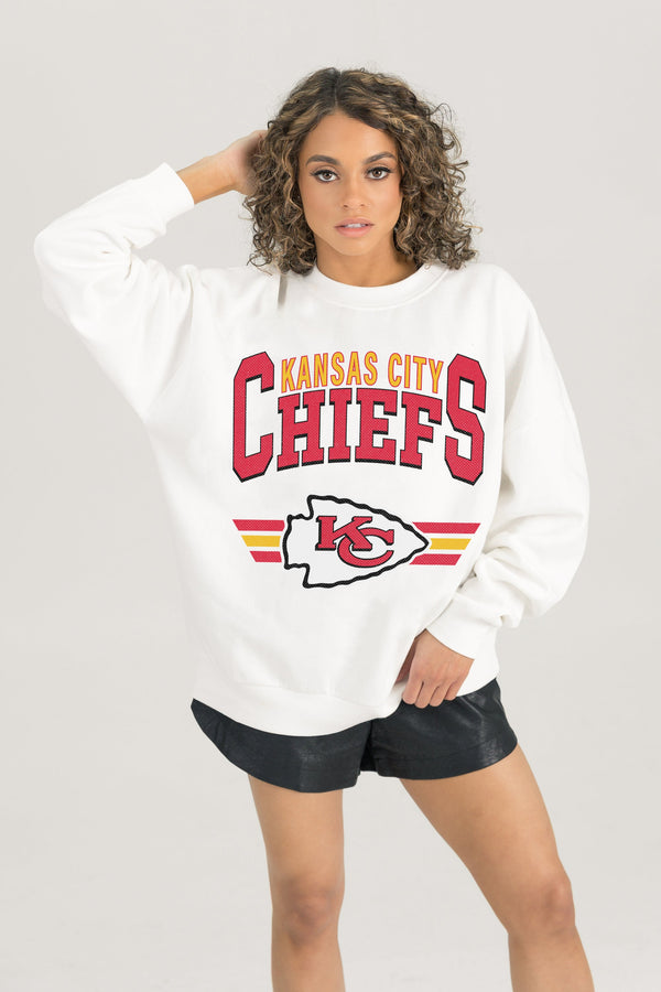 Gameday Couture KANSAS CITY CHIEFS SWIFT STRIKE PREMIUM FLEECE CREWNECK PULLOVER