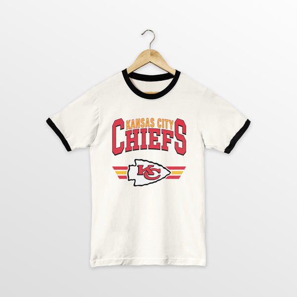 gameday couture KANSAS CITY CHIEFS SWIFT STRIKE VINTAGE RINGER TEE