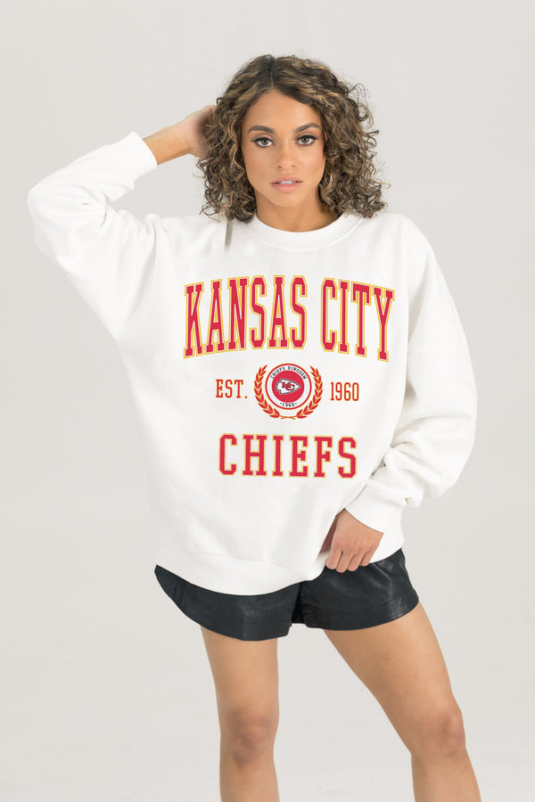 Gameday Couture KANSAS CITY CHIEFS Timeless Triumph Fleece Crewneck Pullover