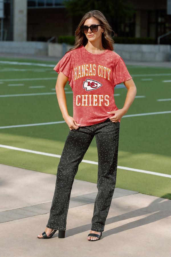 Gameday Couture KANSAS CITY CHIEFS VICTORY MODE FLUTTER SLEEVE TEE IN RED
