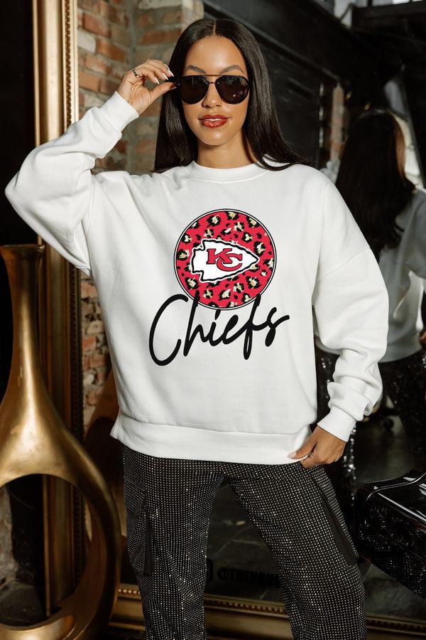 Gameday Couture KANSAS CITY CHIEFS WILD BREAKTHROUGH PREMIUM FLEECE CREWNECK PULLOVER