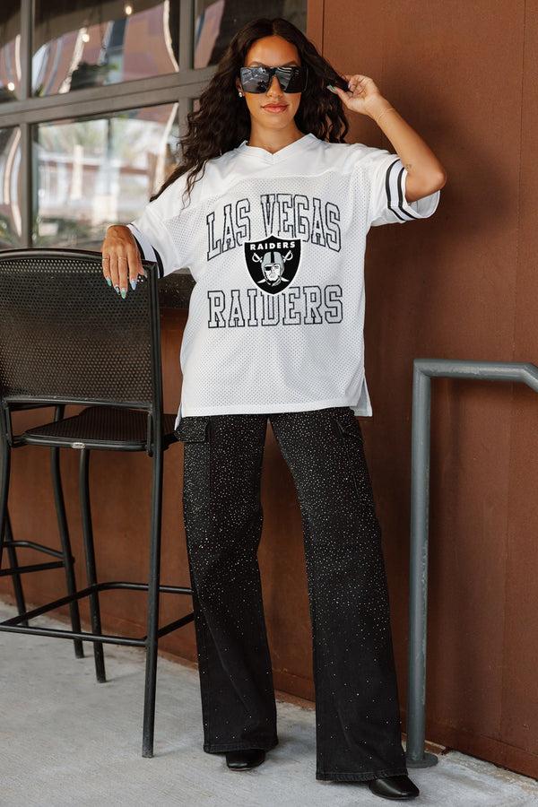 gameday couture LAS VEGAS RAIDERS A Step Ahead Oversized Mesh Tee