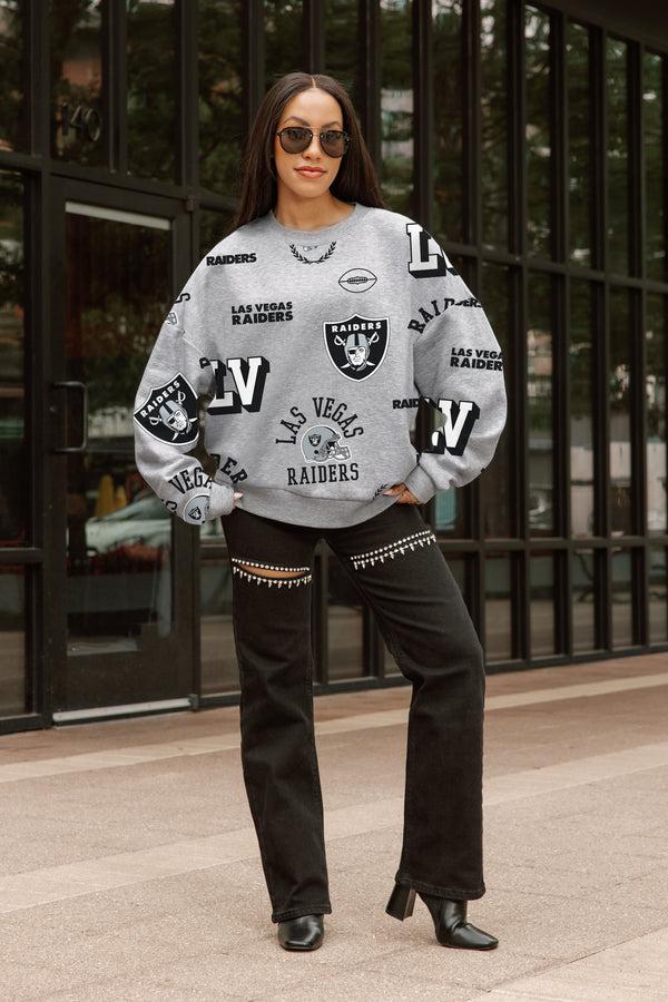 Gameday Couture LAS VEGAS RAIDERS ALWAYS ON REPEAT PREMIUM FLEECE CREW SWEATSHIRT