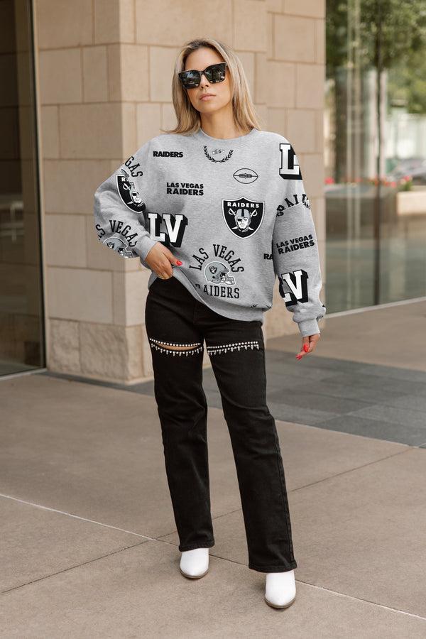 Gameday Couture LAS VEGAS RAIDERS ALWAYS ON REPEAT PREMIUM FLEECE CREW SWEATSHIRT