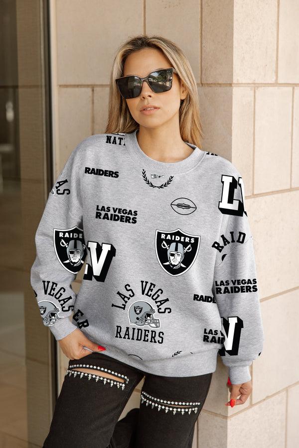 Gameday Couture LAS VEGAS RAIDERS ALWAYS ON REPEAT PREMIUM FLEECE CREW SWEATSHIRT