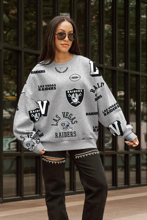 gameday couture LAS VEGAS RAIDERS ALWAYS ON REPEAT PREMIUM FLEECE CREW SWEATSHIRT