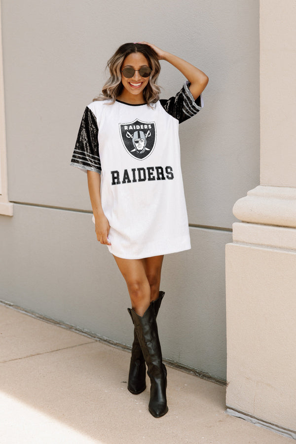 Gameday Couture LAS VEGAS RAIDERS Chic Champs Sequin Jersey Dress