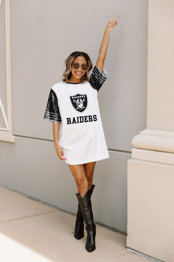 Gameday Couture LAS VEGAS RAIDERS Chic Champs Sequin Jersey Dress
