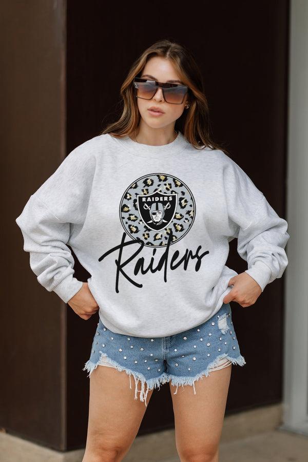 Gameday Couture LAS VEGAS RAIDERS Going Wild Fleece Drop-Shoulder Pullover