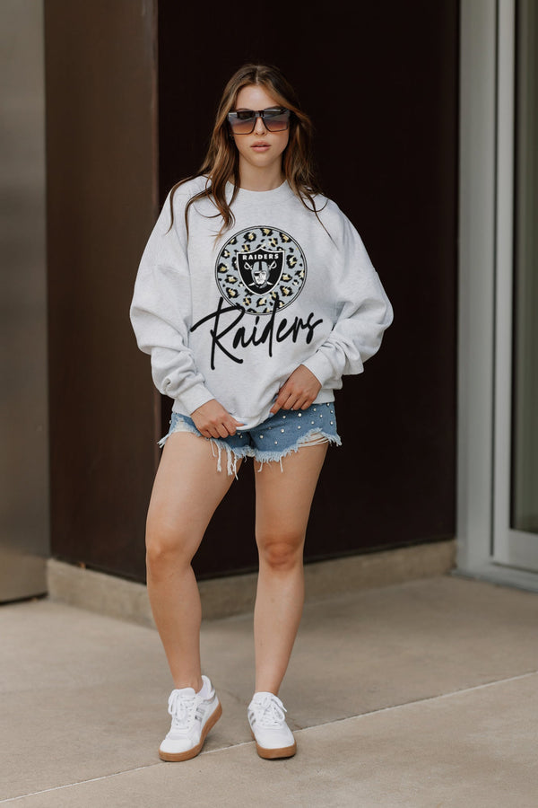 Gameday Couture LAS VEGAS RAIDERS Going Wild Fleece Drop-Shoulder Pullover