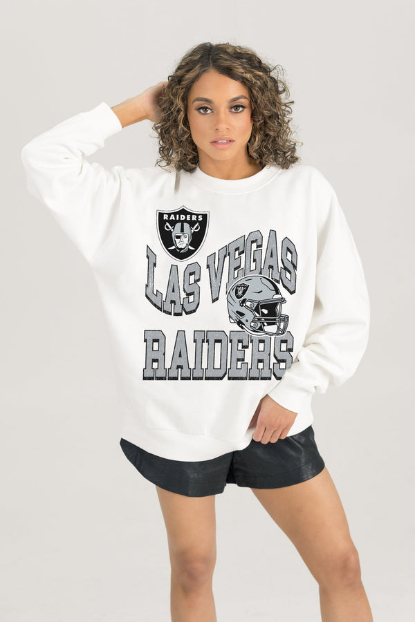 Gameday Couture LAS VEGAS RAIDERS HARD EARNED PREMIUM FLEECE CREWNECK PULLOVER