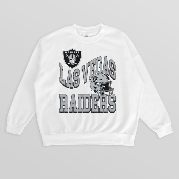 gameday couture LAS VEGAS RAIDERS HARD EARNED PREMIUM FLEECE CREWNECK PULLOVER