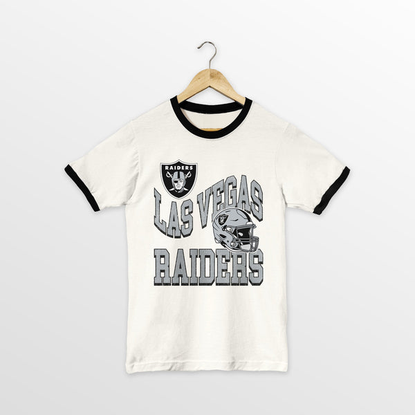 gameday couture LAS VEGAS RAIDERS HARD EARNED VINTAGE RINGER TEE