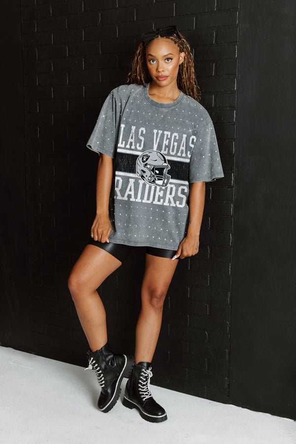 Gameday Couture LAS VEGAS RAIDERS On The Ball Mini Rhinestone Tee