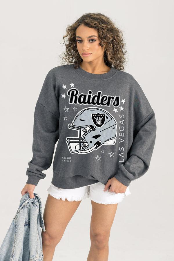 gameday couture LAS VEGAS RAIDERS Ready To Rumble Fleece Crewneck Pullover