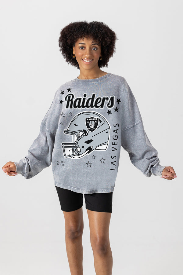 gameday couture LAS VEGAS RAIDERS Starbound Oversized Long-Sleeve Tee