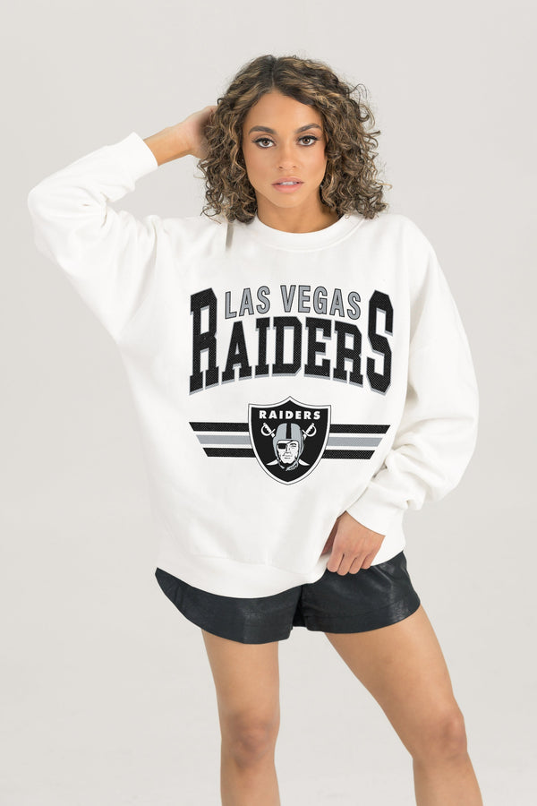 Gameday Couture LAS VEGAS RAIDERS SWIFT STRIKE PREMIUM FLEECE CREWNECK PULLOVER