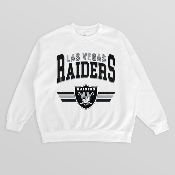 gameday couture LAS VEGAS RAIDERS SWIFT STRIKE PREMIUM FLEECE CREWNECK PULLOVER